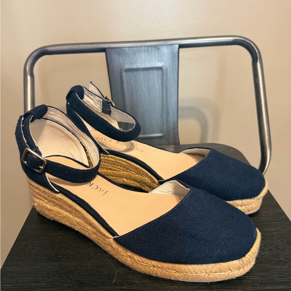 Jack Rogers Shoes - Jack Rogers Dark Blue Espadrille Wedges Sz 8